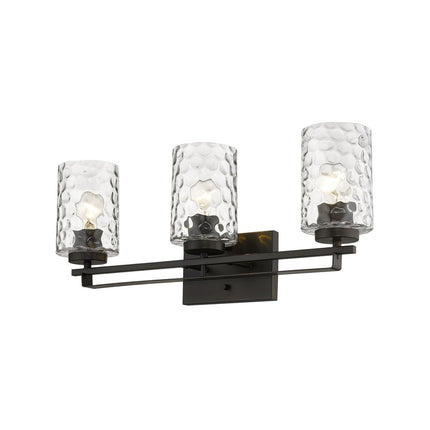 10" Black And Clear Metal and Glass Vanity Flush Mounted Sconce