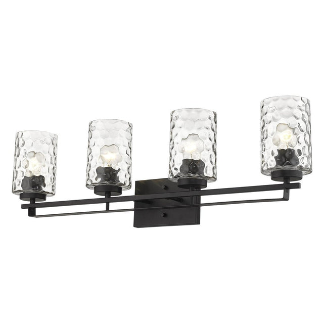 10" Black And Clear Metal and Glass Vanity Flush Mounted Sconce HomeRoots