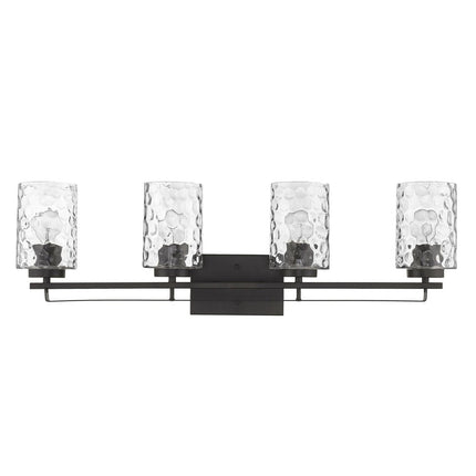 10" Black And Clear Metal and Glass Vanity Flush Mounted Sconce HomeRoots
