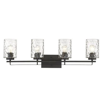 10" Black And Clear Metal and Glass Vanity Flush Mounted Sconce HomeRoots