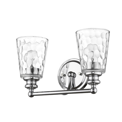 9" Silver And Clear Metal and Glass Vanity Flush Mounted Sconce