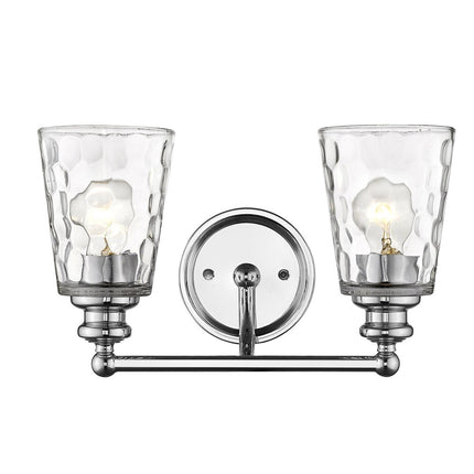 9" Silver And Clear Metal and Glass Vanity Flush Mounted Sconce