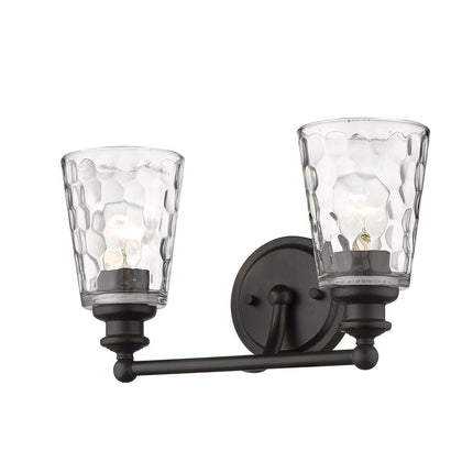 9" Black And Clear Metal and Glass Vanity Flush Mounted Sconce HomeRoots