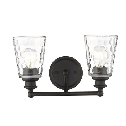 9" Black And Clear Metal and Glass Vanity Flush Mounted Sconce