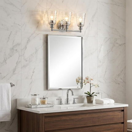 9" Silver And Clear Metal and Glass Vanity Flush Mounted Sconce HomeRoots