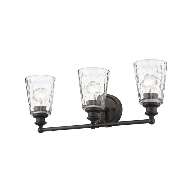 9" Black And Clear Metal and Glass Vanity Flush Mounted Sconce