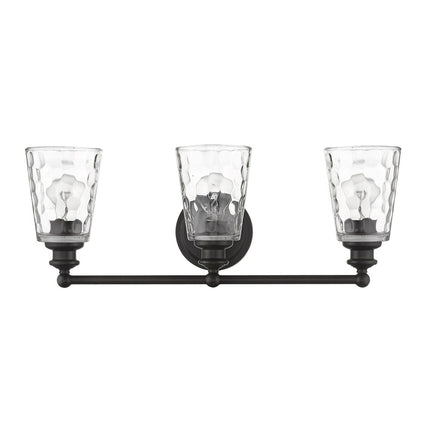 9" Black And Clear Metal and Glass Vanity Flush Mounted Sconce