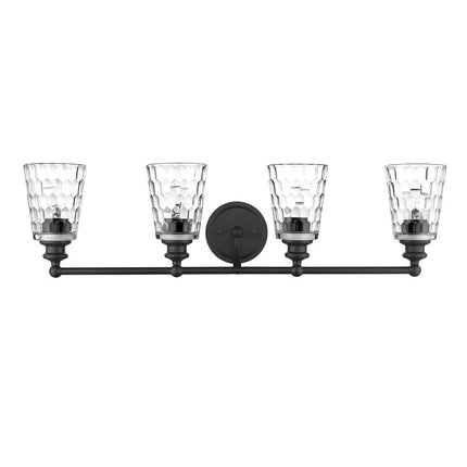 9" Black And Clear Metal and Glass Vanity Flush Mounted Sconce HomeRoots