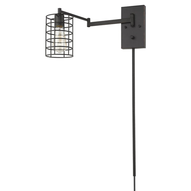 Industrial Bronze Metal Wall Sconce HomeRoots
