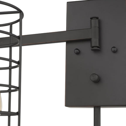 Industrial Bronze Metal Wall Sconce HomeRoots