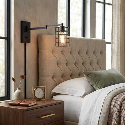 Industrial Bronze Metal Wall Sconce HomeRoots