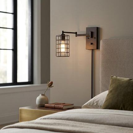 Industrial Bronze Metal Wall Sconce