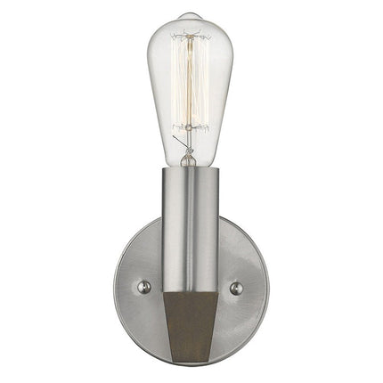 Silver Metal and Wood Wall Sconce HomeRoots
