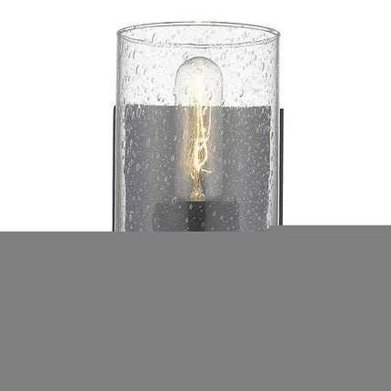 Black Metal and Textured Glass Wall Sconce HomeRoots