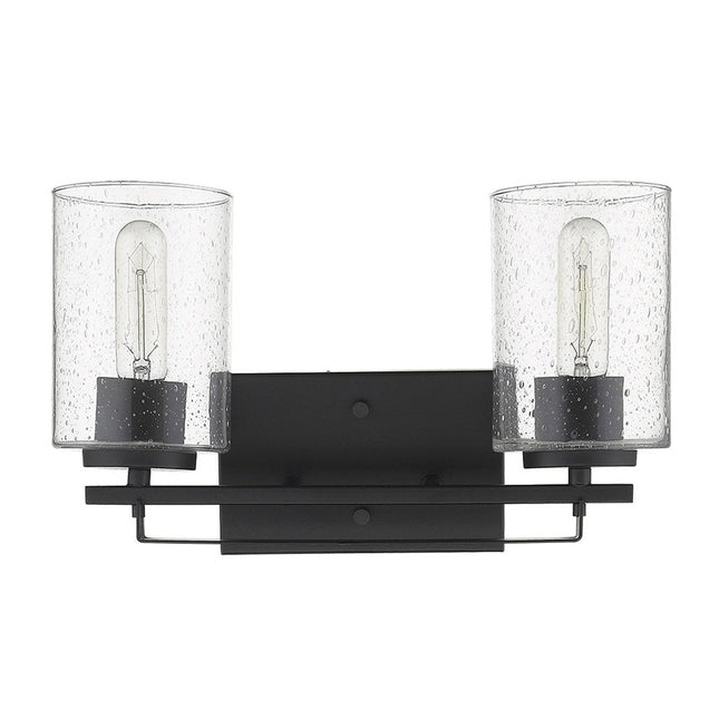 10" Black And Clear Metal Vanity Flush Mounted Sconce HomeRoots