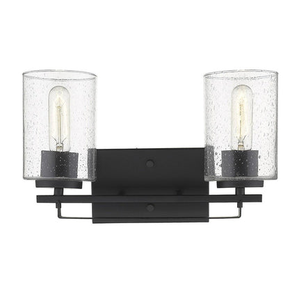 10" Black And Clear Metal Vanity Flush Mounted Sconce HomeRoots
