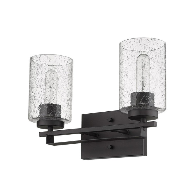 10" Black And Clear Metal Vanity Flush Mounted Sconce HomeRoots