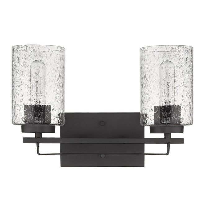 10" Black And Clear Metal Vanity Flush Mounted Sconce HomeRoots