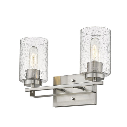 10" Silver And Clear Metal Vanity Flush Mounted Sconce HomeRoots