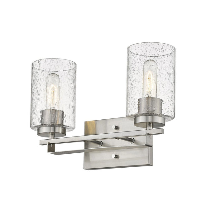10" Silver And Clear Metal Vanity Flush Mounted Sconce HomeRoots