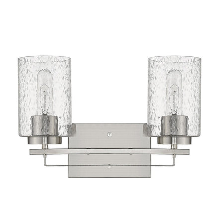10" Silver And Clear Metal Vanity Flush Mounted Sconce HomeRoots