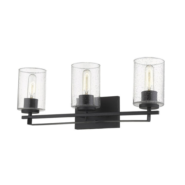10" Black And Clear Metal Vanity Flush Mounted Sconce HomeRoots