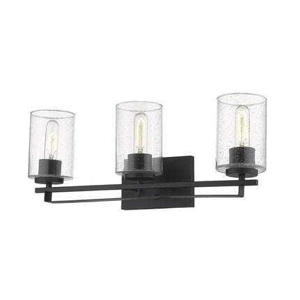 10" Black And Clear Metal Vanity Flush Mounted Sconce HomeRoots