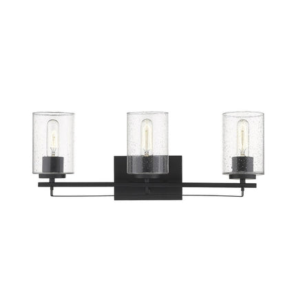 10" Black And Clear Metal Vanity Flush Mounted Sconce HomeRoots