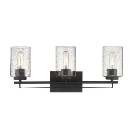 10" Black And Clear Metal Vanity Flush Mounted Sconce HomeRoots