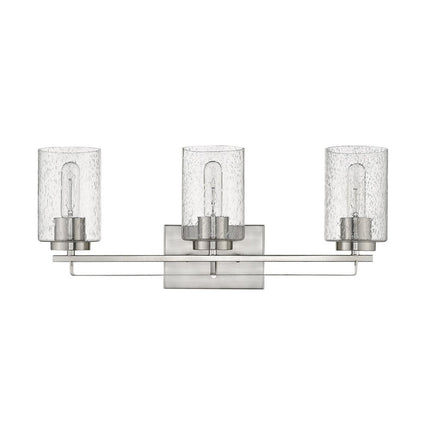 10" Clear And Silver Metal Vanity Flush Mounted Sconce HomeRoots
