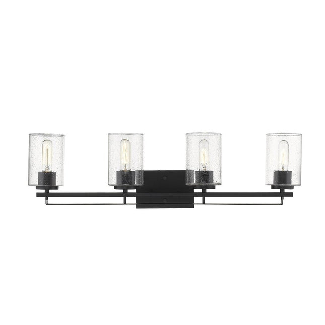 10" Black And Clear Metal Vanity Flush Mounted Sconce HomeRoots