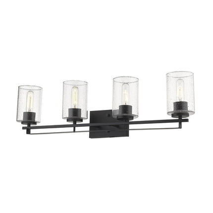 10" Black And Clear Metal Vanity Flush Mounted Sconce