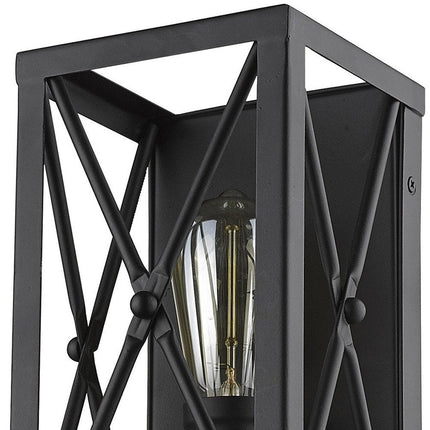 Matte Black Metal Geometric Wall Light HomeRoots