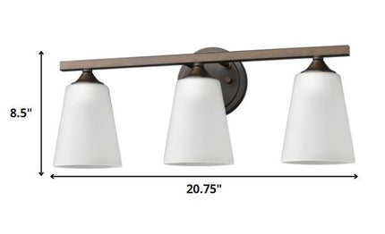 Three Light Bronze Metal Vanity Wall Light HomeRoots