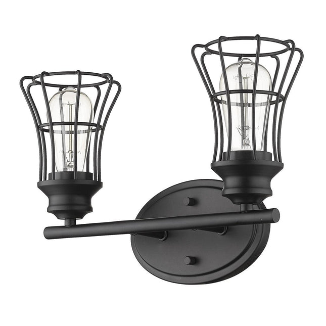 9" Black Metal Vanity Flush Mounted Sconce HomeRoots