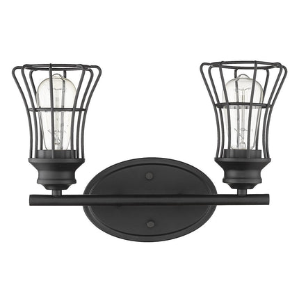 9" Black Metal Vanity Flush Mounted Sconce HomeRoots