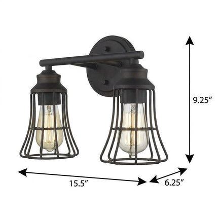 9" Bronze Metal Vanity Flush Mounted Sconce HomeRoots