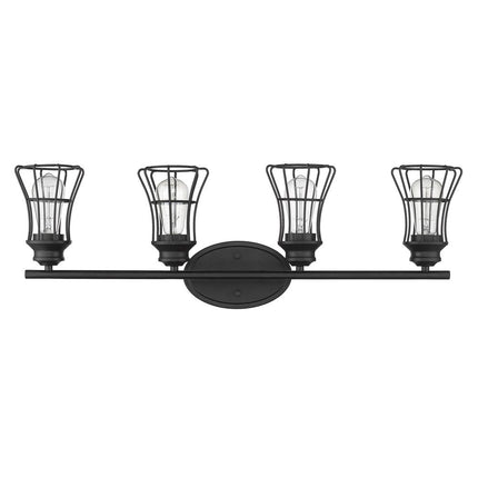 9" Black Metal Vanity Flush Mounted Sconce HomeRoots