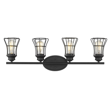 9" Black Metal Vanity Flush Mounted Sconce HomeRoots