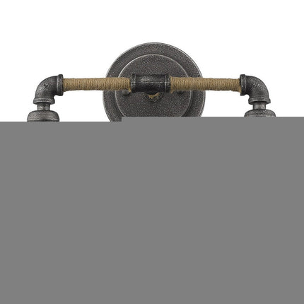 Two Light Industrial Textured Gray Wall Light HomeRoots