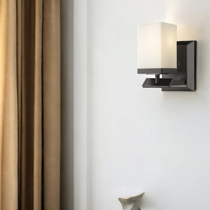 5" Black And White Metal Flush Mounted Sconce