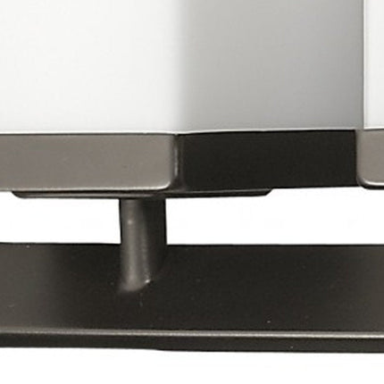 8" Black And White Metal and Glass Vanity Flush Mounted Sconce HomeRoots