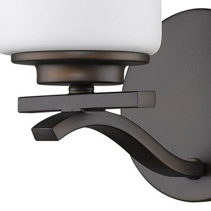 One Light Bronze and Glass Wall Sconce HomeRoots