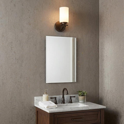 One Light Bronze and Glass Wall Sconce HomeRoots