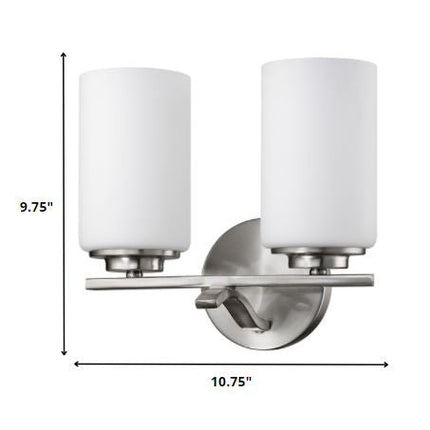 11" Silver And White Metal Flush Mounted Sconce HomeRoots