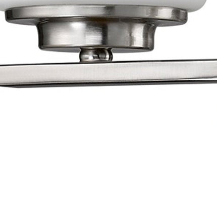 Two Light Silver and Glass Wall Sconce HomeRoots