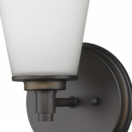 Bronze Wall Light with Frosted Glass Shade HomeRoots