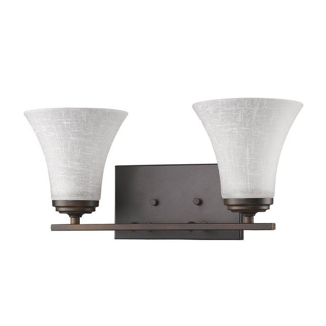 8" Antiqued Bronze Metal and Glass Vanity Flush Mounted Sconce HomeRoots