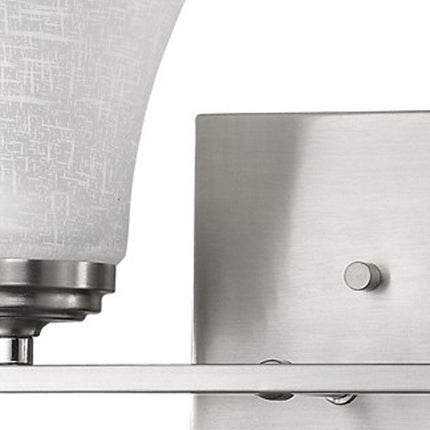 8" Silver And White Metal and Glass Vanity Flush Mounted Sconce HomeRoots