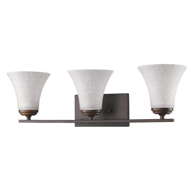 8" Bronze And White Metal and Glass Vanity Flush Mounted Sconce HomeRoots